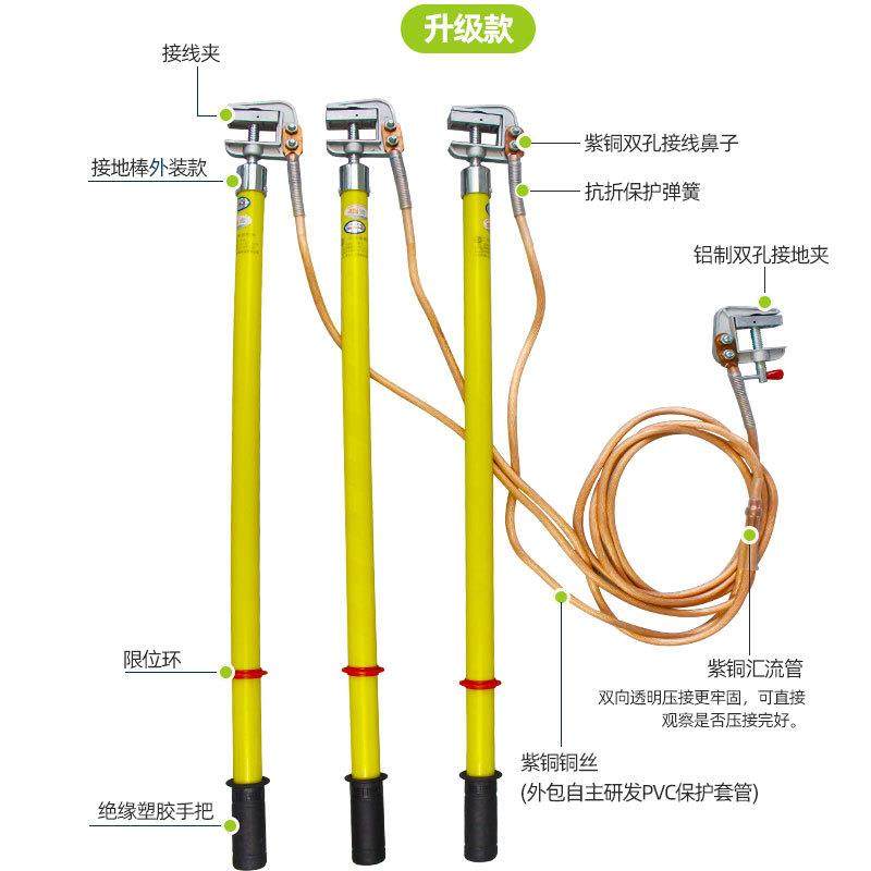 1K高压V接0地接地棒10方铜线配电房线接地线夹25平方铜线601软铜
