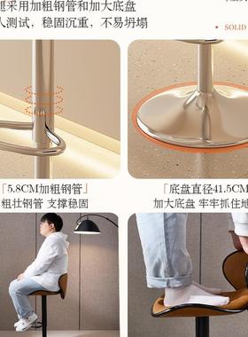 吧奢椅轻高脚凳代简约用靠背椅吧台家MQJ椅子前台接待椅酒吧椅凳J