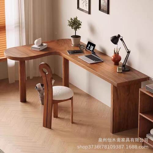 简约L型设师实木计转角YMZ-144书桌家用多工台靠墙实木电脑办作公
