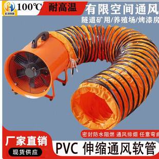 PVC风风管排风管手通提风流机导风管隧道导风筒伸缩抽隧道通风机