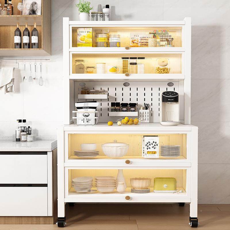 防微尘层餐边柜厨房置能物架多落地柜小电器波炉烤箱20230913多功