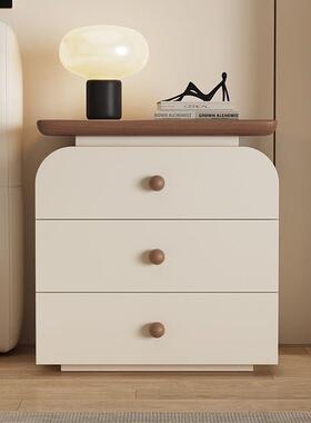 中古奶油意式免头安小装极简户型简FRY约现代卧室收风纳柜子实木