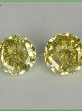 原色过测金化黄色倒角阿斯切形莫桑石裸石YFCZ-987碳车平倒八笔角