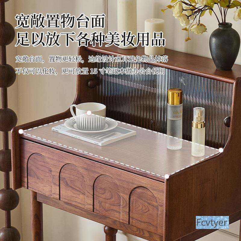 中古风实木小钢NCH琴妆卧室小型妆化桌梳带抽屉收纳法式台复古化