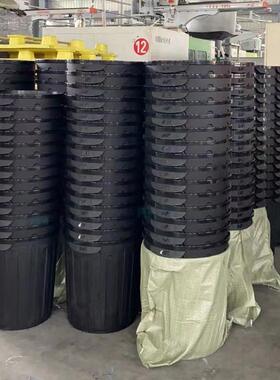 客环卫圾垃圾桶大号加厚带盖ZE-60S垃圾桶60L室内厅垃桶家用黑色