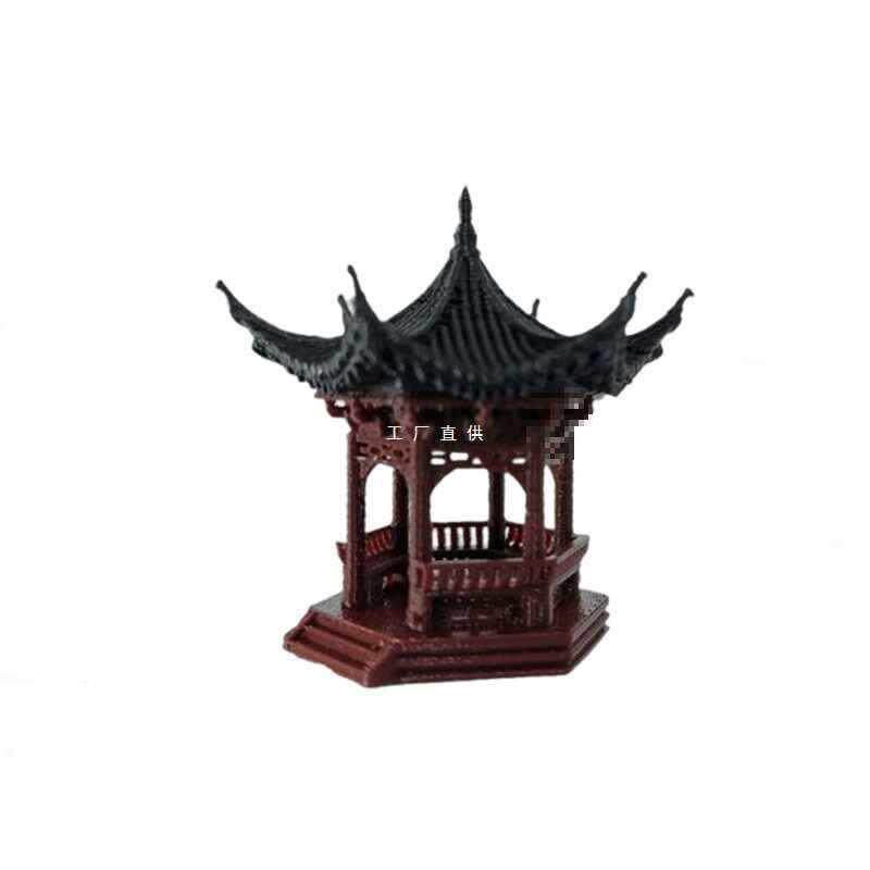 古代亭F87559ST子装饰盆景楼阁古亭摆件观居室景假山奇微石仿草茅
