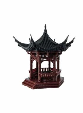 古代亭F87559ST子装饰盆景楼阁古亭摆件观居室景假山奇微石仿草茅