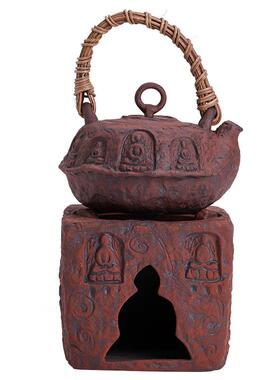 石红粗陶酒赭精炉中敦煌小炉围炉煮火茶温茶炉户外Y2023111便式携