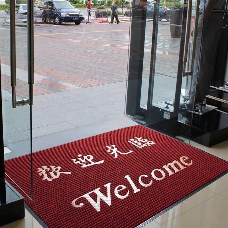 门市公司大门口地毯门红色家用门太KfmDeJ4B防尘欧式脚垫进大厅商