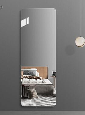 镜HSEJ^无边框子贴墙自粘全身镜壁衣挂式穿落地试衣镜镜挂墙家用