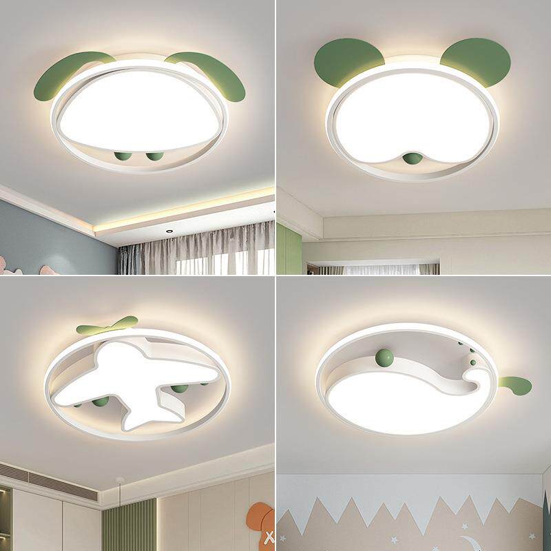 儿童房护眼723吸顶灯女孩房间灯具现代简约书房创男意卧飞机海豚