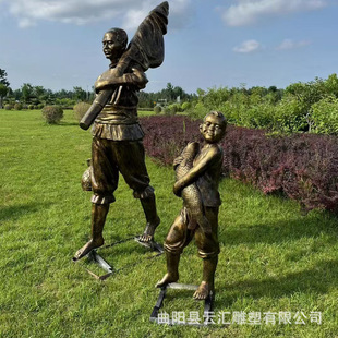 玻璃钢雕塑渔民文化打渔钓鱼捕鱼归来渔翁垂钓渔船公园落地摆件