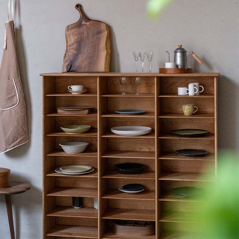 山隐造物卜落壁挂置物柜壁柜上墙书架黑胡桃樱桃原实木展示杂志架