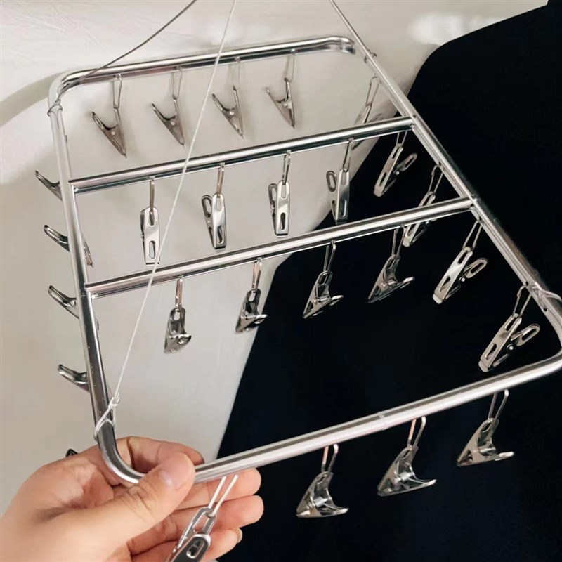 多夹子铝合金晾袜架袜晾衣夹多功能晾衣夹铝合金衣架阳台