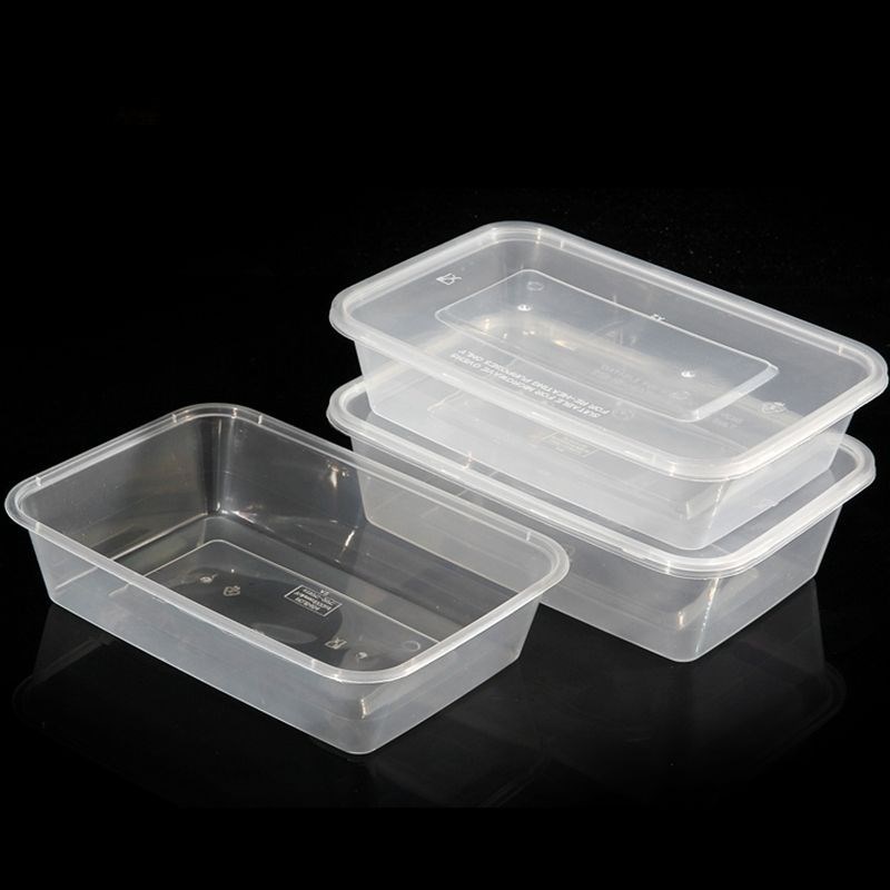 梅洋15476长方形一次性餐盒1200ml打包盒食品饺子盒外卖饭盒150套