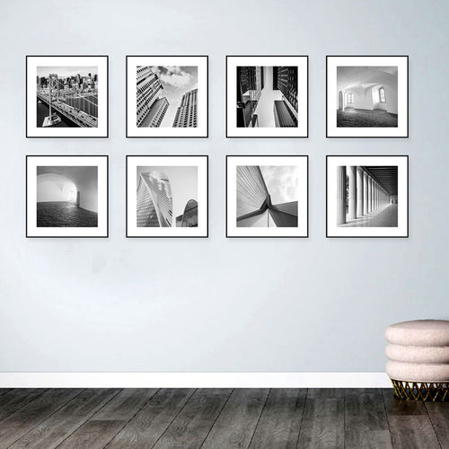 黑白建筑装饰画办公室工业我高档挂画客厅餐厅卧室现代壁画时尚画