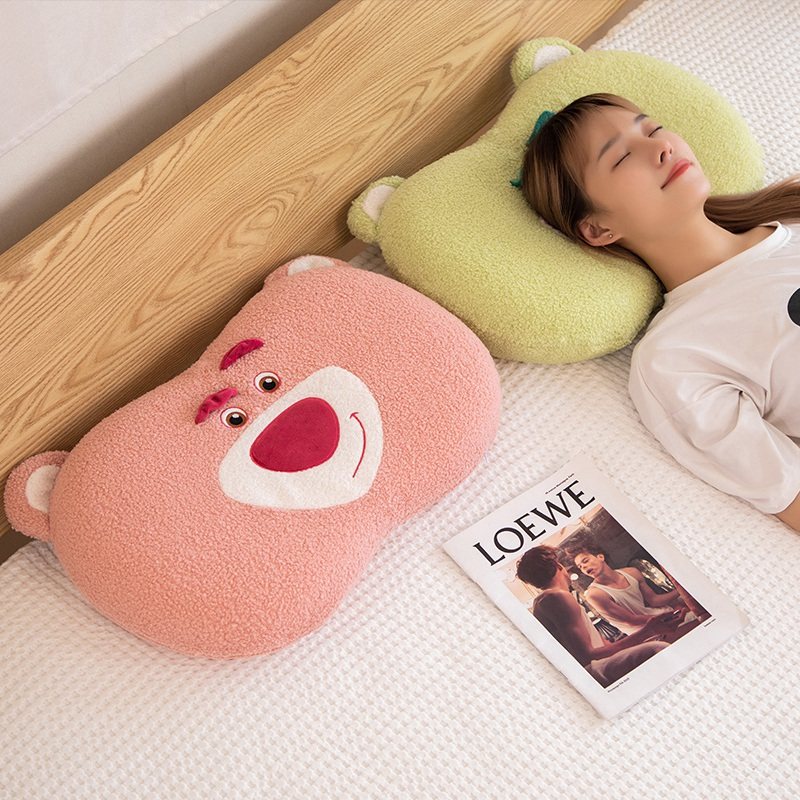 草莓熊记忆棉枕头枕芯猫肚枕超柔护颈椎助睡眠宿舍学生男女低枕头,床上用品,枕头/枕芯,淘宝优惠券,粉丝福利购,淘宝优惠卷