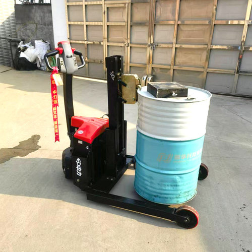 电动油桶搬运车自走式液压油桶车电动鹰嘴升高车翻转叉车