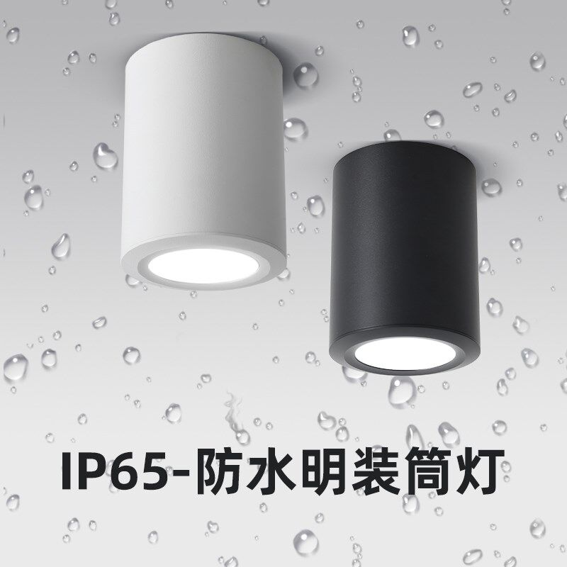 防水明装筒灯lP65室外阳台酒店雨棚灯店铺门头明装吸顶射灯圆形,家装灯饰光源,明装筒灯,淘宝优惠券,粉丝福利购,淘宝优惠卷