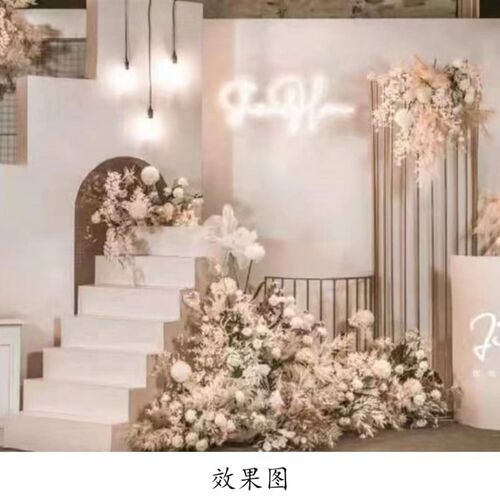 新款婚庆道具铁艺线条半圆屏风拱门路引婚礼舞台背景布置装饰摆件