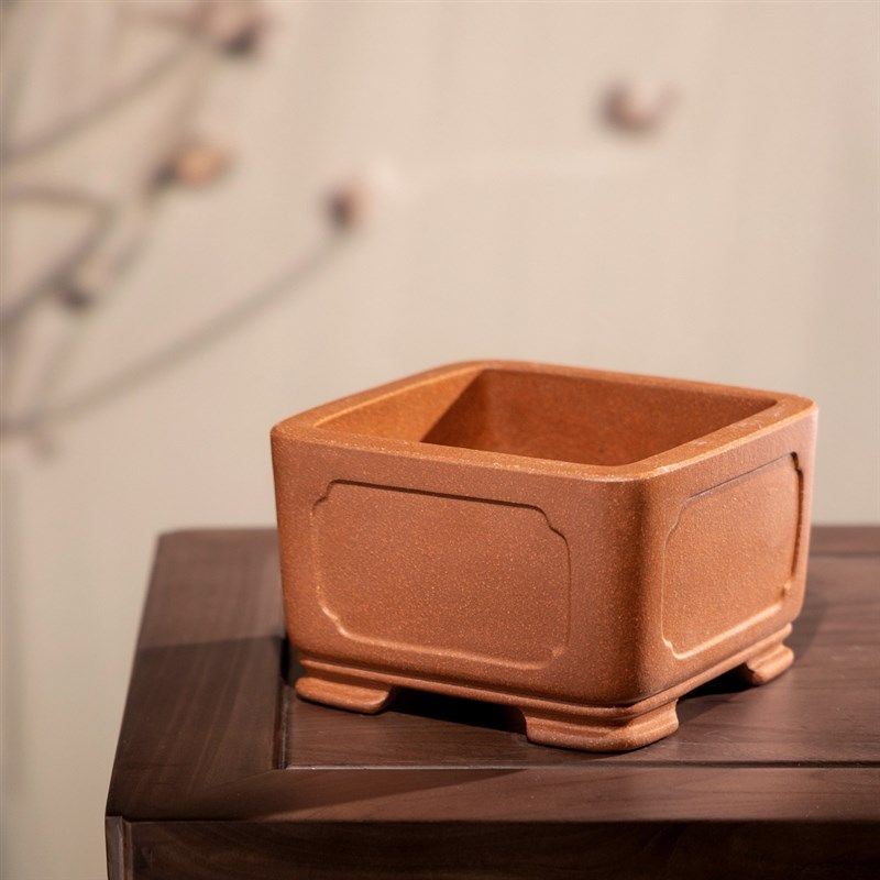 宜兴原矿高档精品中号四方紫砂盆奎面线奎名家冯长根李记紫砂花盆,鲜花速递/花卉仿真/绿植园艺,花盆,淘宝优惠券,粉丝福利购,淘宝优惠卷