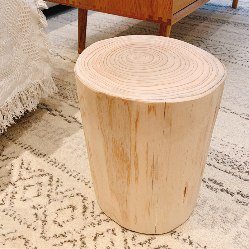 杉木墩子实木圆凳原木根雕木桩矮凳树墩摆件底座木支架换鞋木凳子