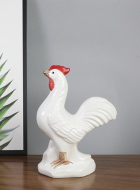陶瓷鸡十二生肖吉祥家居办公玄关装饰日常桌面送礼摆设工艺品摆件