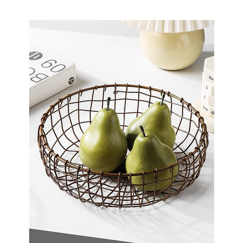 复古收纳篮 收纳筐 铁艺零食餐厅面包篮水果篮储物篮客厅用置物筐