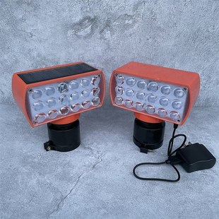 太阳能爆闪灯220V充电红蓝警示隧道路安全施工闪烁磁铁套管闪光灯