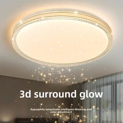 led吸顶灯主卧室灯简约现代客厅灯圆形房间书房阳台过道灯具新款