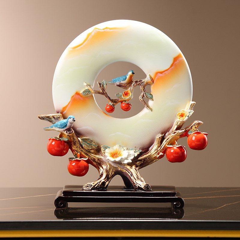 事事如意柿子平安扣摆件高档客厅玄关电视柜新房装饰品树脂工艺品,家居饰品,装饰摆件,淘宝优惠券,粉丝福利购,淘宝优惠卷