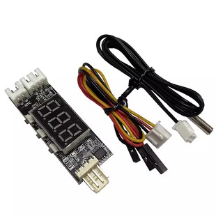 12V四线PWM风扇温控调速器模块3A 温度+转速数显 降速降噪带关停