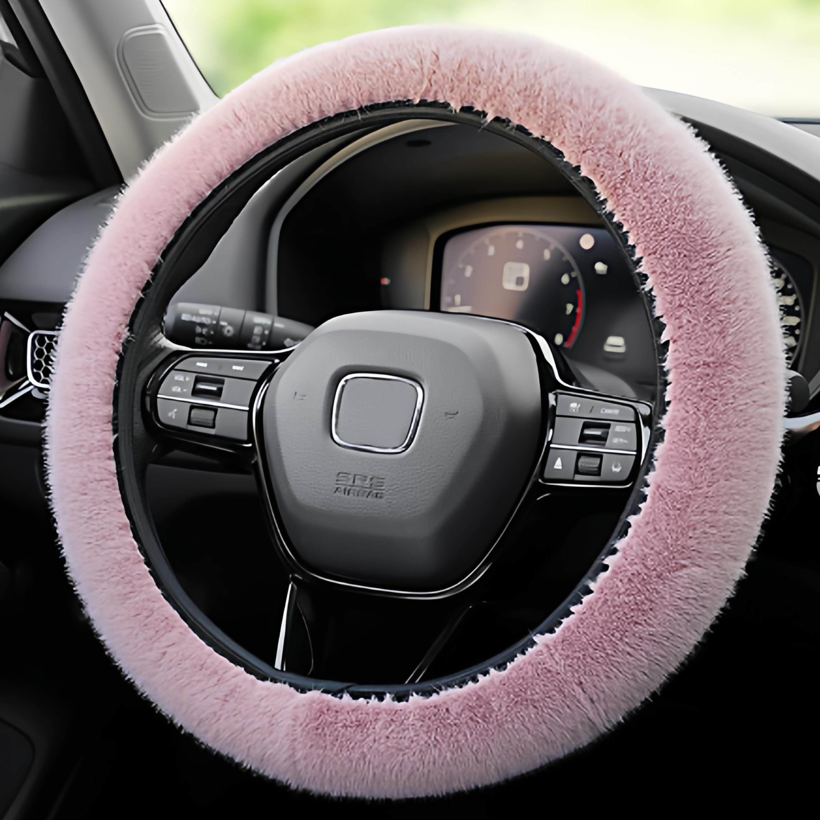 冬季方向盘套仿水貂绒毛恒温保暖汽车专用黑色通用毛绒套cc