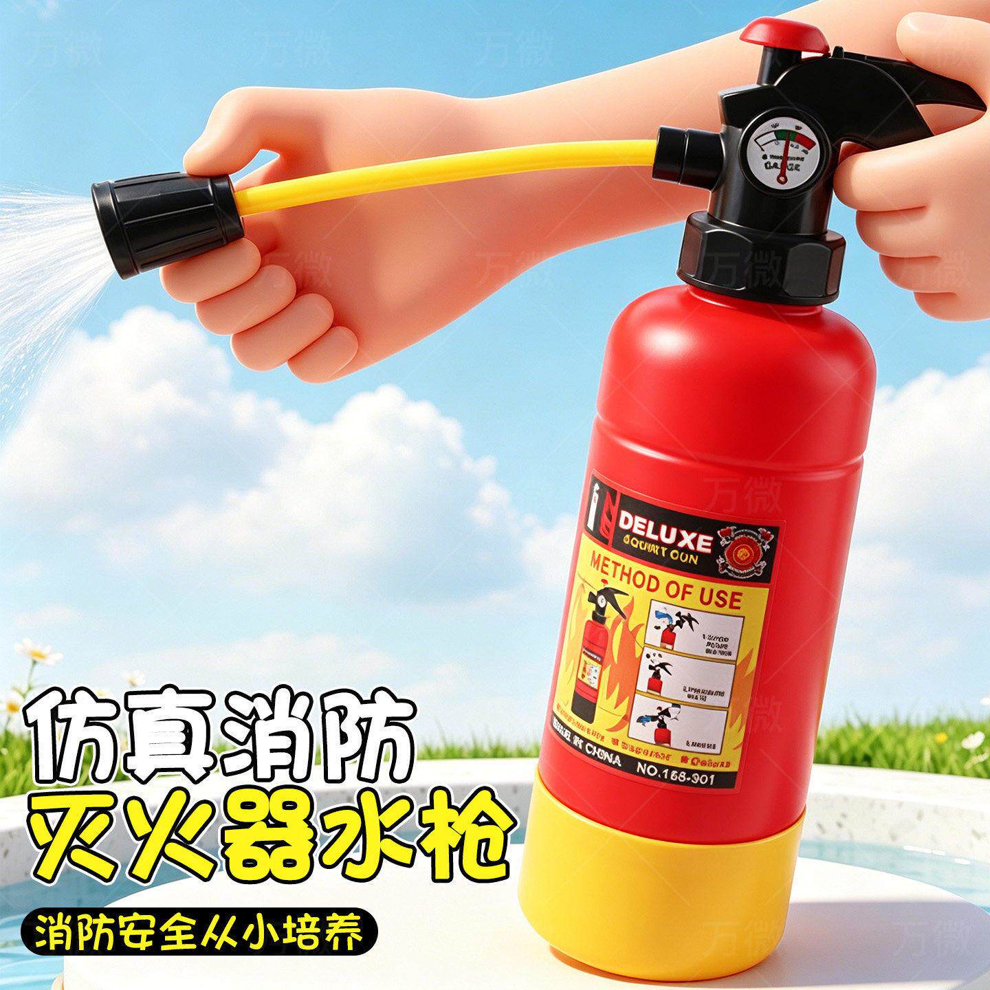 彷真灭火器水枪玩具喷水夏季新款抽拉式男孩户外戏水礼物