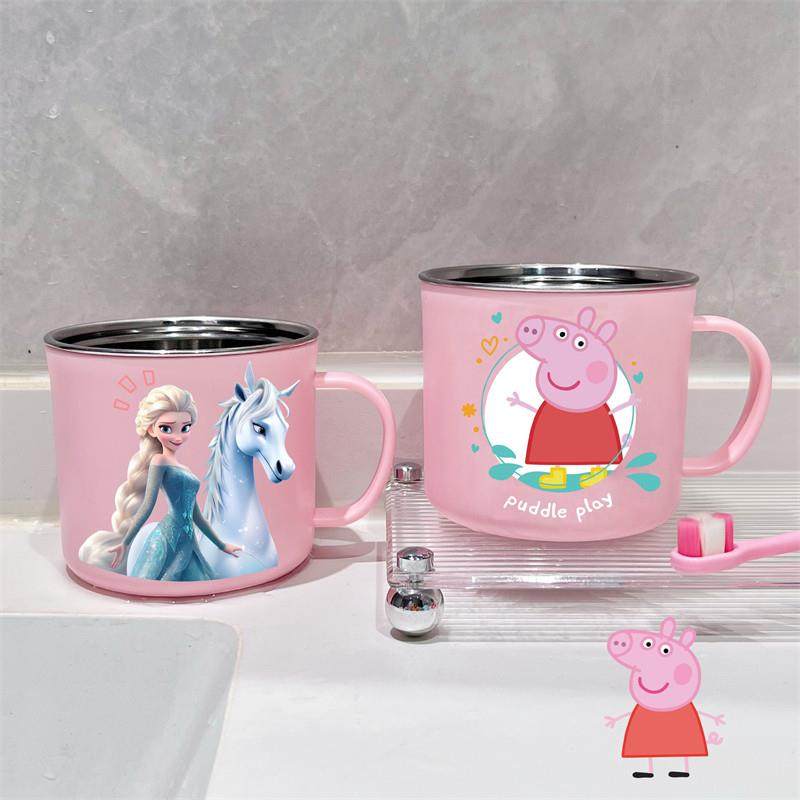 儿童刷牙漱口杯女高颜值2024新款牙刷置物架宝宝304不锈钢洗漱杯