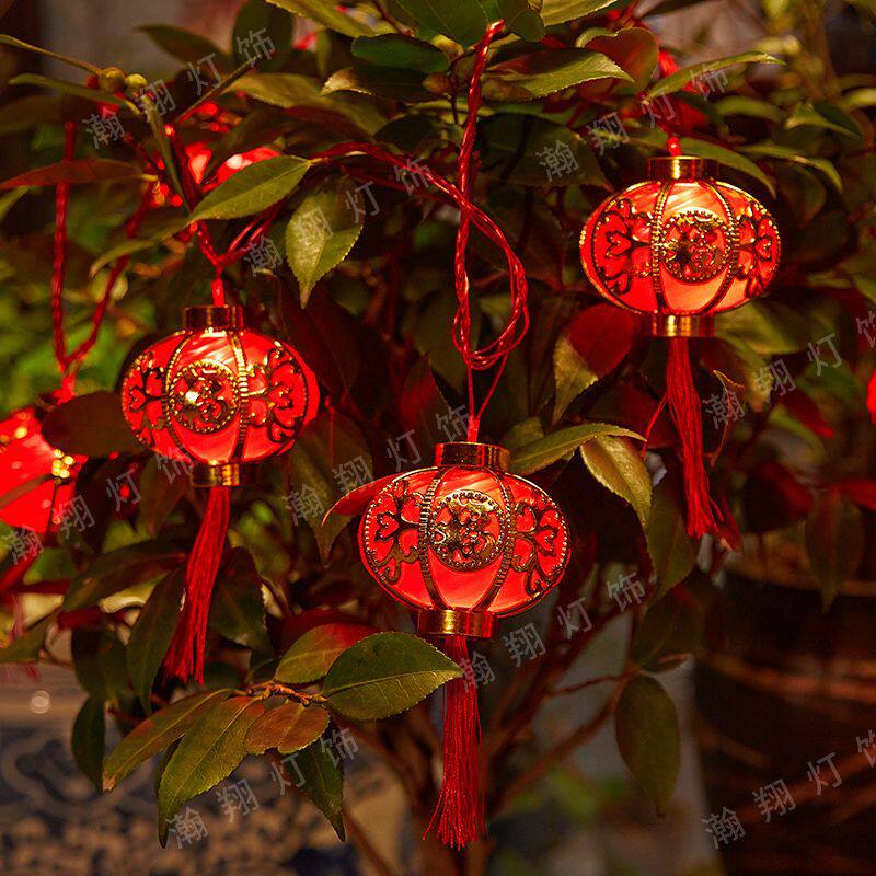 LED太阳能防水红灯笼中国结
