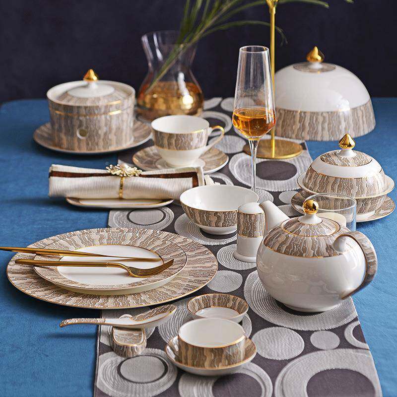 碗碟装套装公司单无品牌/位骨瓷包餐具圆桌餐具套陶瓷餐具酒店厢