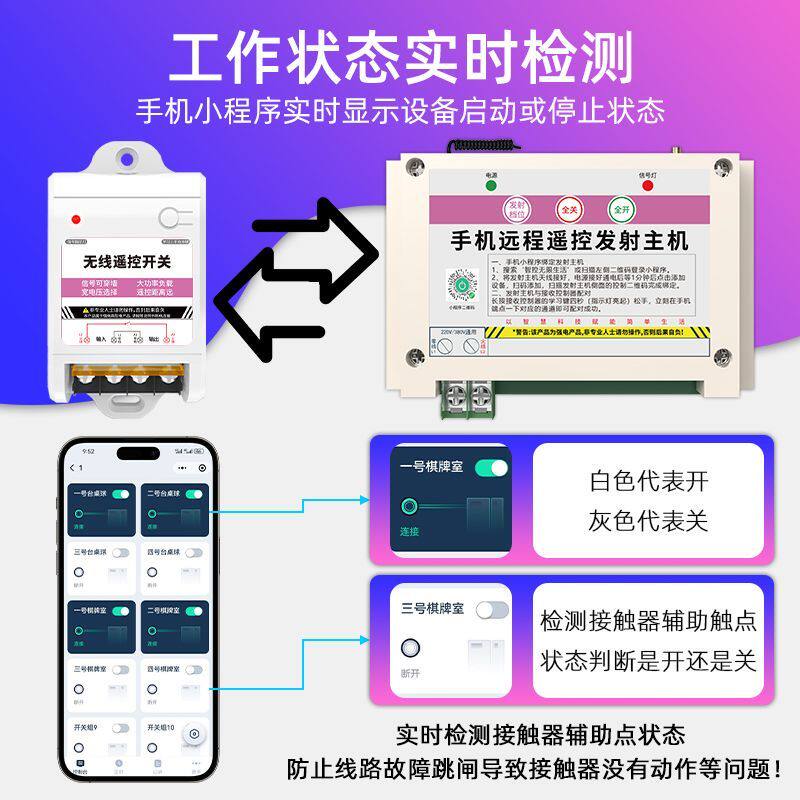 4G手机智能遥控开关远程控制器多路多设备路灯电源水泵380v一控16