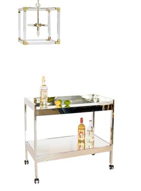 现代简约不锈钢双层餐车/软装设/计酒店//房样板/别墅M021-M02酒