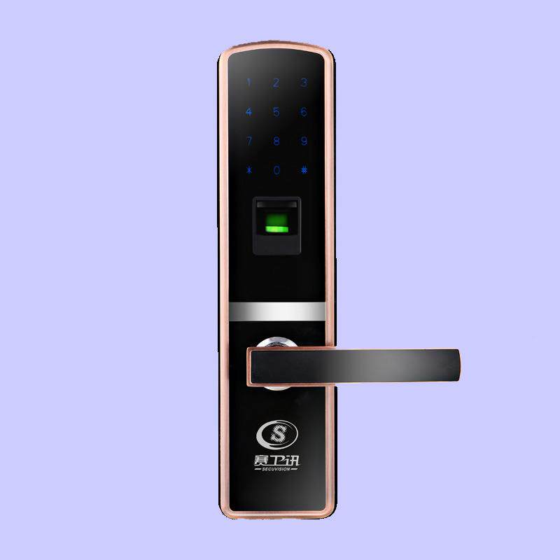 子家用指纹SVX600A2防盗门锁密码遥控刷卡锁木门大电锁包门安装厂