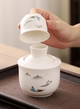 半酒斤装山水风陶温酒暖酒具壶套装白酒黄VUD酒热酒瓷烫杯温酒器