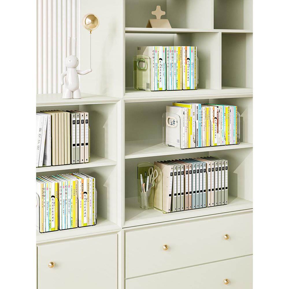 桌面书立架书桌亚克力透明收纳盒笔筒书架办公文件学生书本置物架,收纳整理,桌面收纳盒,淘宝优惠券,粉丝福利购,淘宝优惠卷