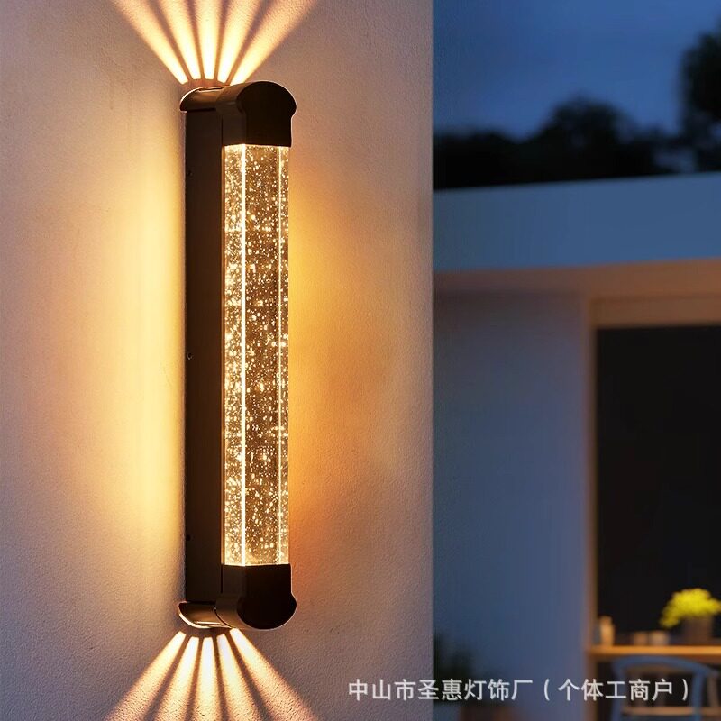 水晶户外壁灯防水简约庭院过道
