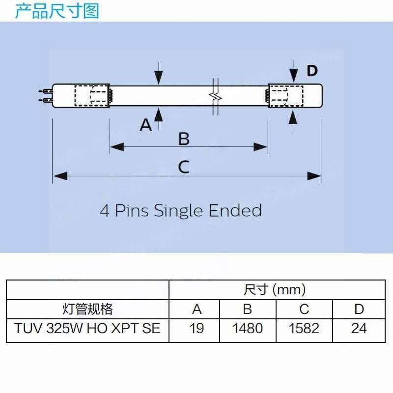 SE紫外线消毒灯管杀菌UVC水处理TUV325WXPTHO空气净化2026