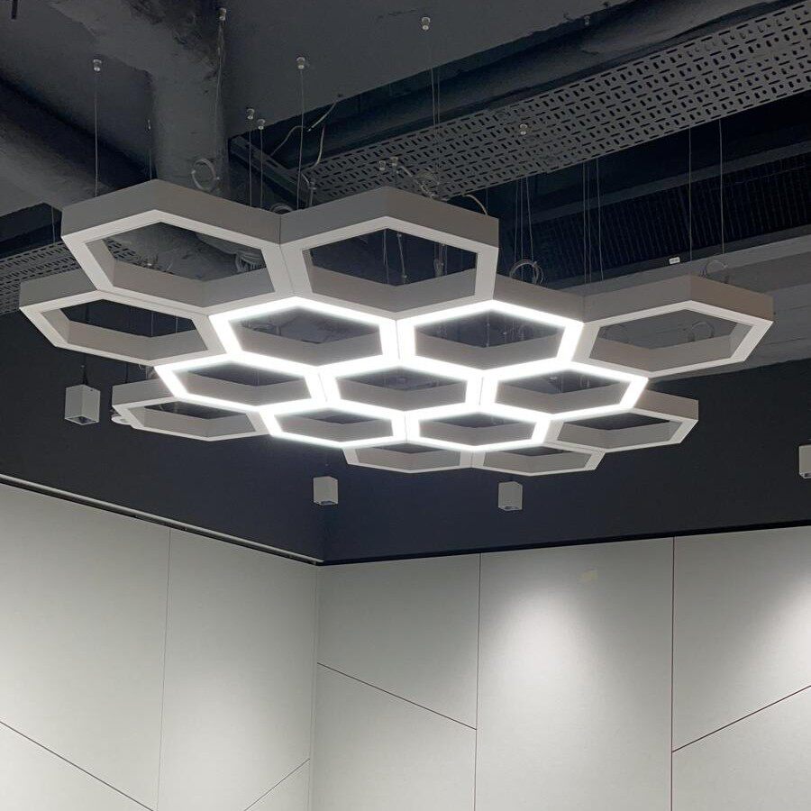 商用空间异型LED灯蜂巢组合会议室吊灯超市店铺工程灯具空