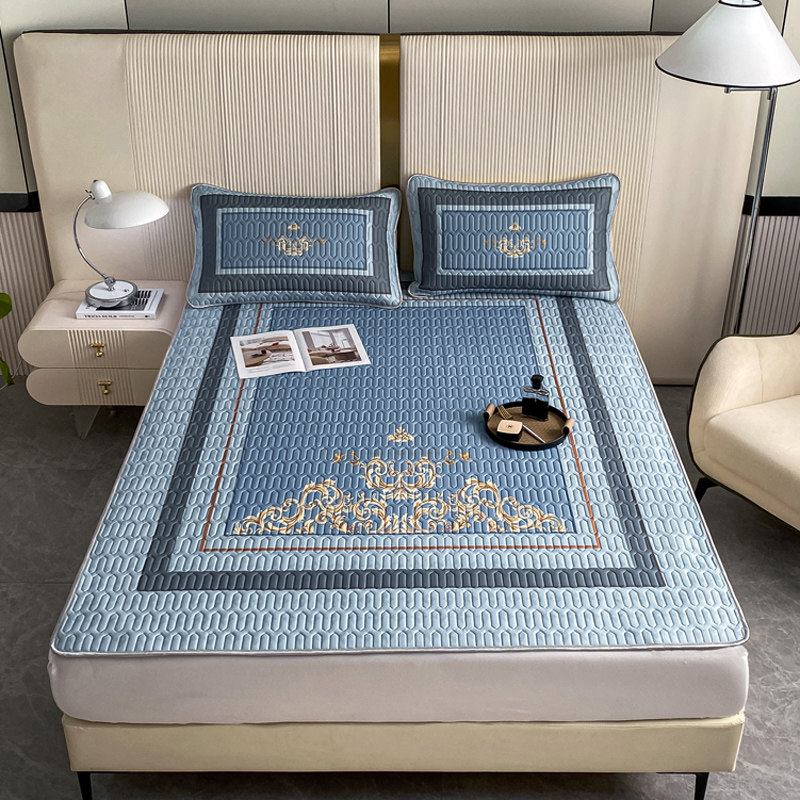 2025新款夏季乳胶凉席三件套可水机洗冰丝夏凉床垫家用空调软席子,床上用品,乳胶席,淘宝优惠券,粉丝福利购,淘宝优惠卷