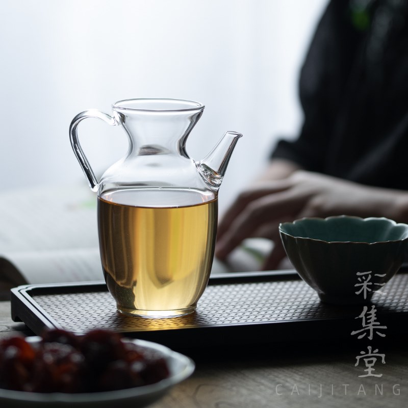 彩集堂宋式玻璃执壶公道杯透明大号分茶器绿茶泡茶器冲泡茶海匀杯