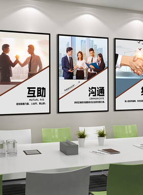 办公室墙面装饰团队励志墙贴会议室布置企业文化墙创意背景纸挂画