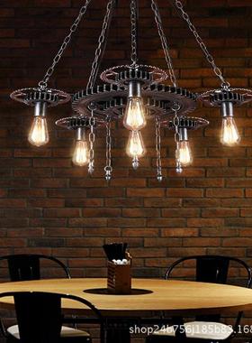 复古工业风齿轮吊灯旧酒吧饭美发GKA理发店性怀创意店装饰个店铺