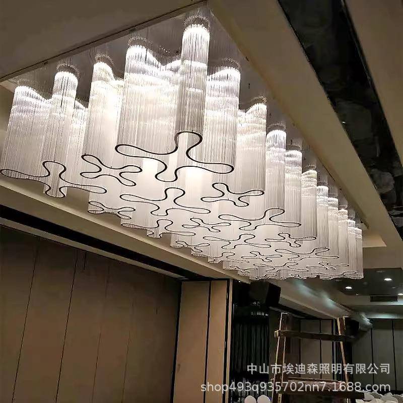 水晶堂工程吊灯酒店宴方会大厅售楼部VSV沙盘具大长形吸顶灯高显